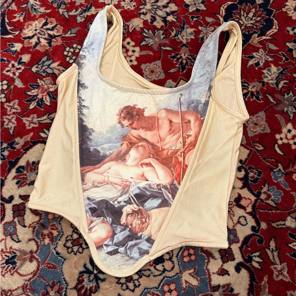 Artistic Print wired corset Top